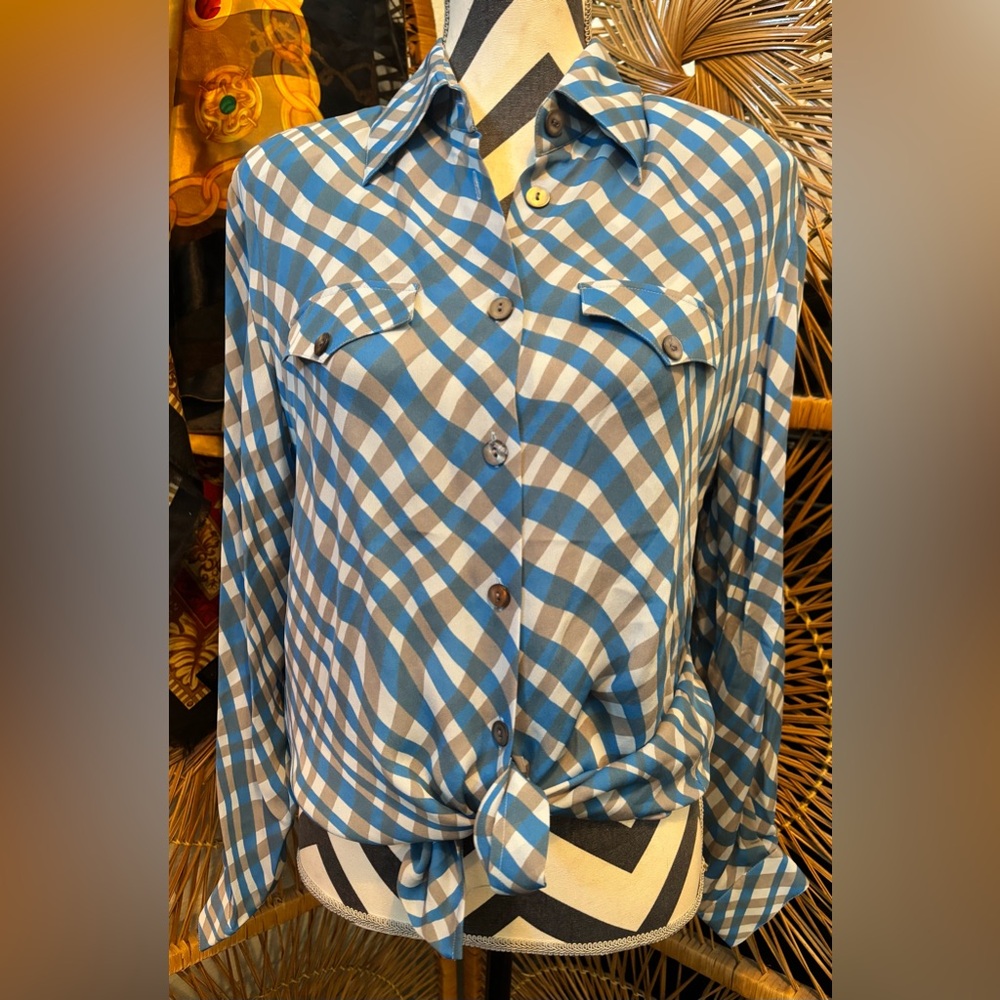 Vintage NWT 80s designer Paolo Santini boho silk blouse